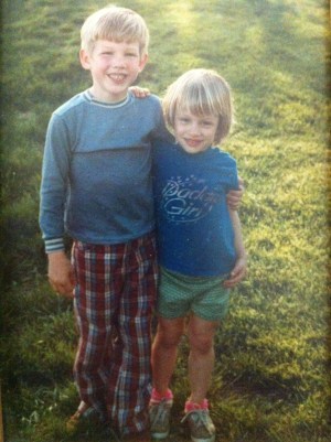 Jeff and I in the front yard.