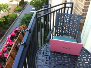 My "writing spot" on the patio.