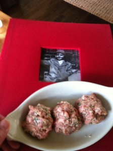 Meatballs and Poppi's cookbook.