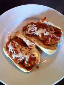 Today's lunch--meatball sandwiches.