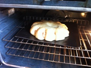 Tea ring after about 10 minutes in the oven.