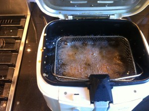 Fry for about five minutes.