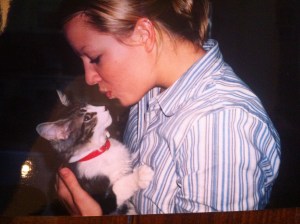 Oscar....my ferocious house cat and travel "companion." 