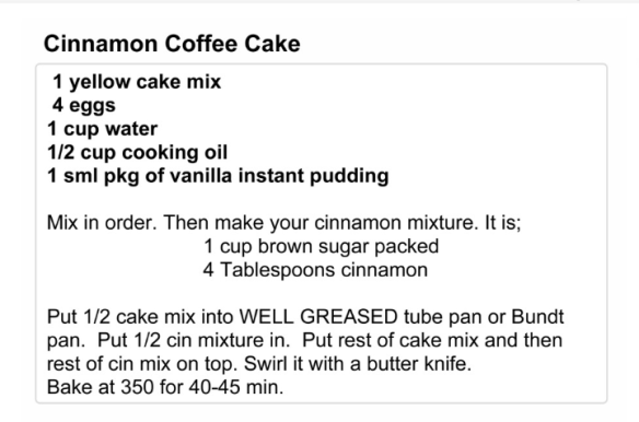 cake recipe